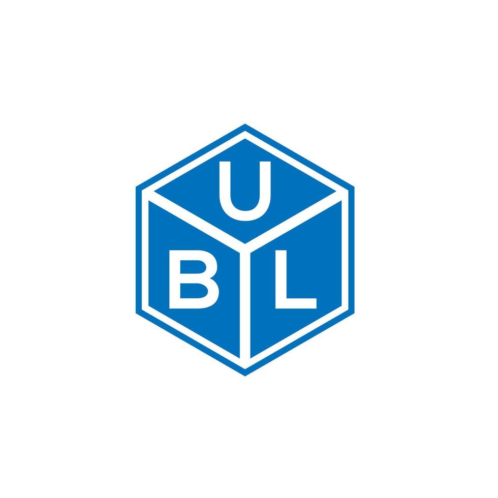 création de logo de lettre ubl sur fond noir. concept de logo de lettre initiales créatives ubl. conception de lettre ubl. vecteur