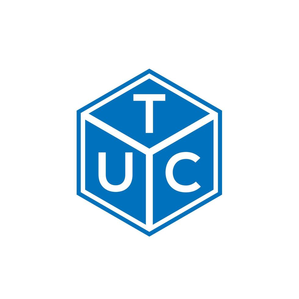 création de logo de lettre tuc sur fond noir. concept de logo de lettre initiales créatives tuc. conception de lettre tuc. vecteur