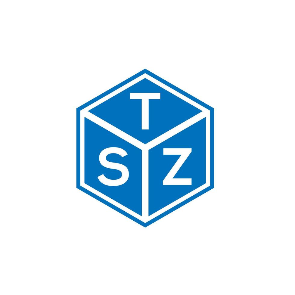 création de logo de lettre tsz sur fond noir. concept de logo de lettre initiales créatives tsz. conception de lettre tsz. vecteur