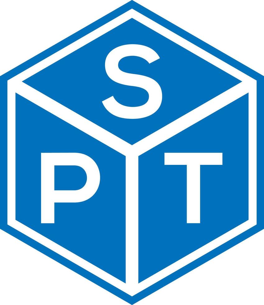 création de logo de lettre spt sur fond noir. concept de logo de lettre initiales créatives spt. conception de lettre spt. vecteur