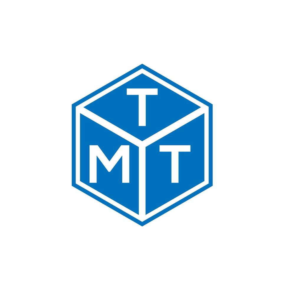 création de logo de lettre tmt sur fond noir. concept de logo de lettre initiales créatives tmt. conception de lettre tmt. vecteur