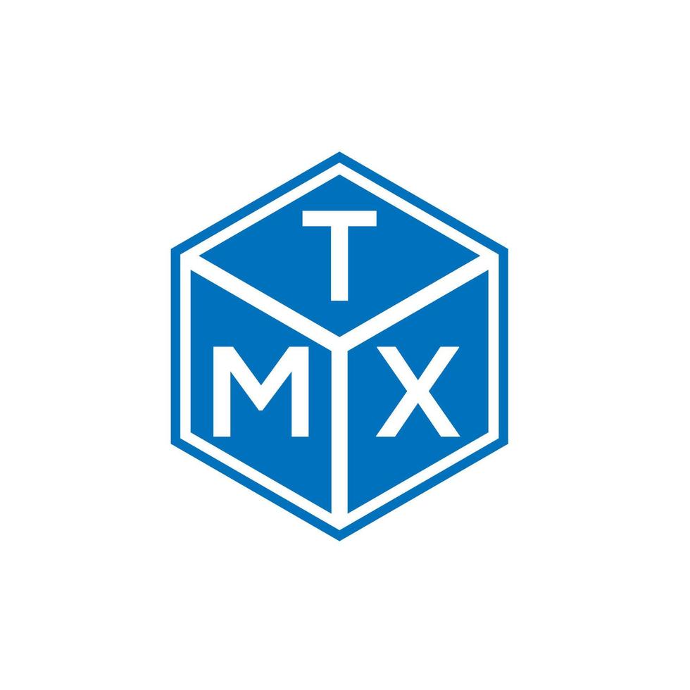 création de logo de lettre tmx sur fond noir. concept de logo de lettre initiales créatives tmx. conception de lettre tmx. vecteur
