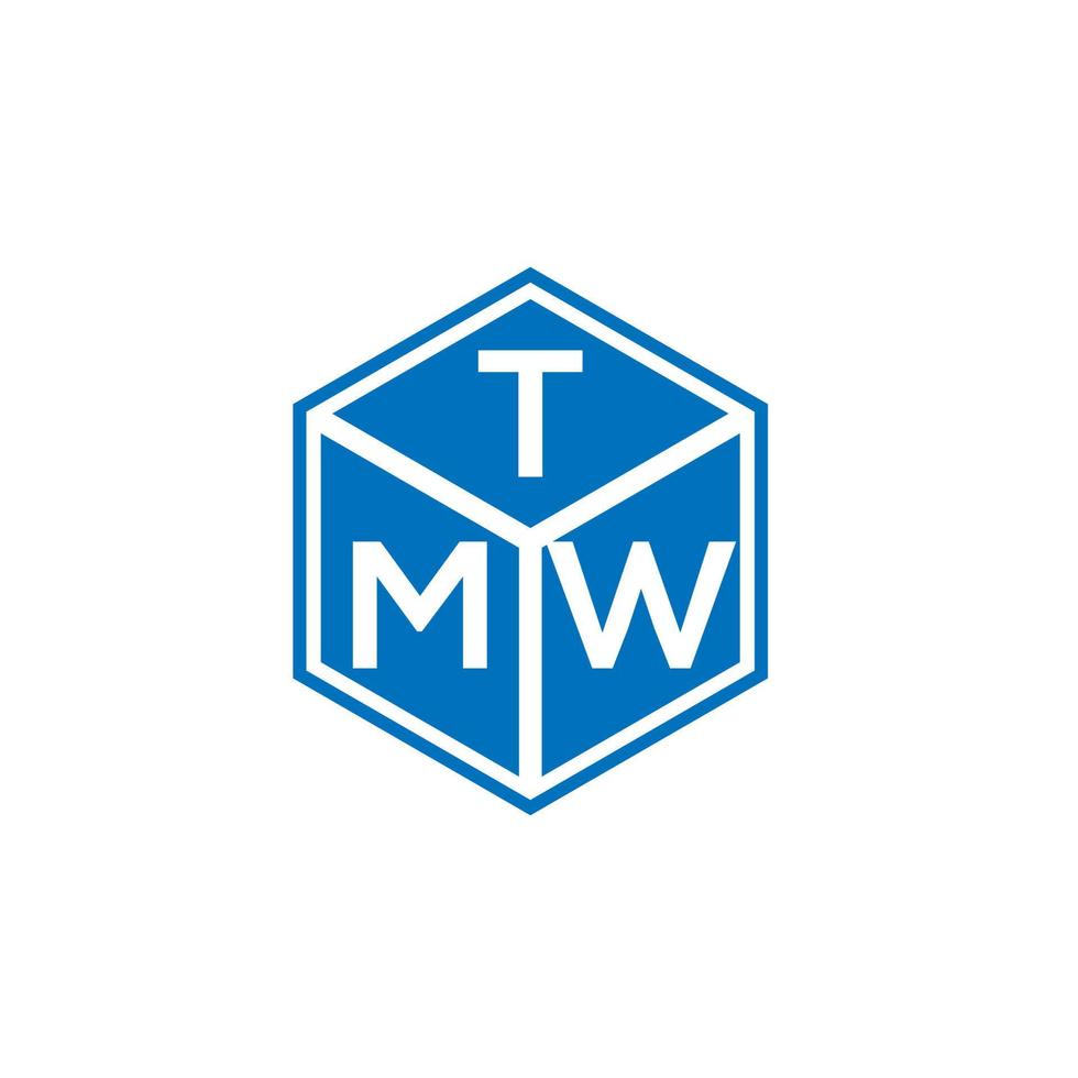 création de logo de lettre tmw sur fond noir. concept de logo de lettre initiales créatives tmw. conception de lettre tmw. vecteur