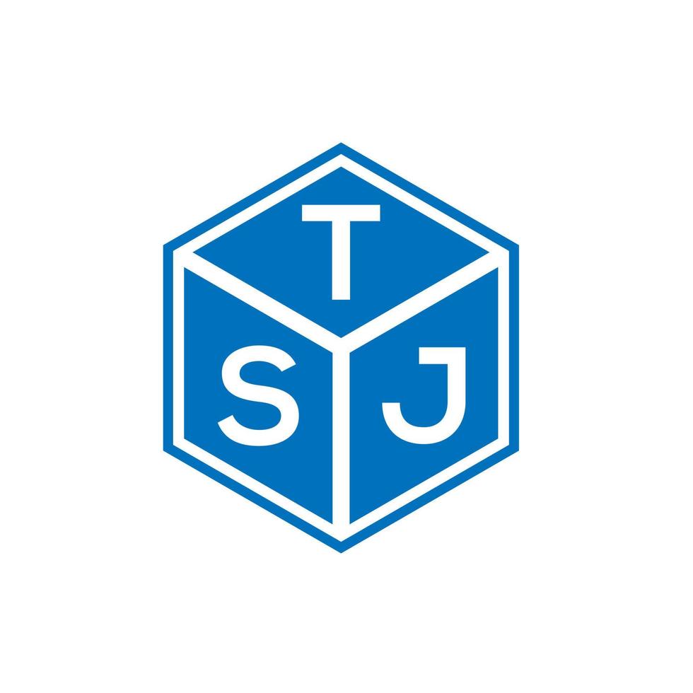 création de logo de lettre tsj sur fond noir. concept de logo de lettre initiales créatives tsj. conception de lettre tsj. vecteur