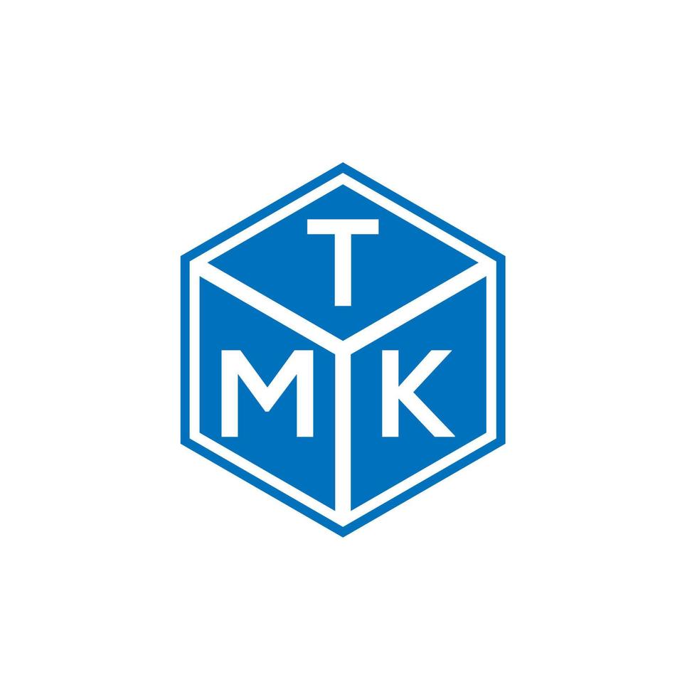 création de logo de lettre tmk sur fond noir. concept de logo de lettre initiales créatives tmk. conception de lettre tmk. vecteur