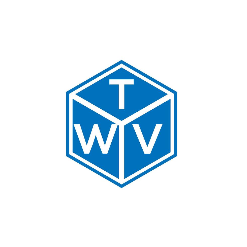 création de logo de lettre twv sur fond noir. concept de logo de lettre initiales créatives twv. conception de lettre twv. vecteur