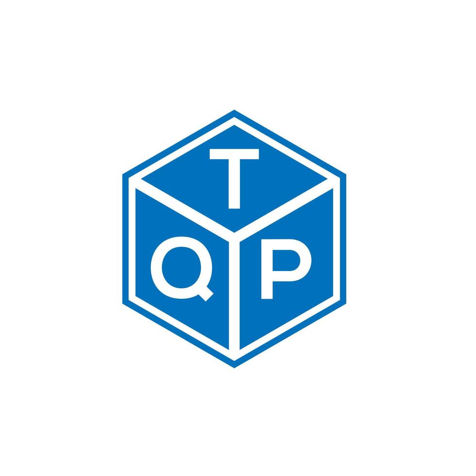 création de logo de lettre tqp sur fond noir. concept de logo de lettre initiales créatives tqp. conception de lettre tqp. vecteur