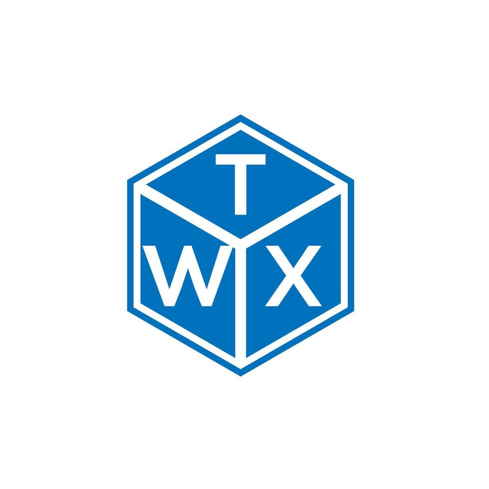 création de logo de lettre twx sur fond noir. concept de logo de lettre initiales créatives twx. conception de lettre twx. vecteur