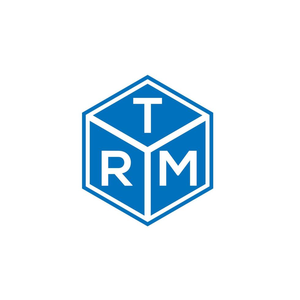 création de logo de lettre trm sur fond noir. concept de logo de lettre initiales créatives trm. conception de lettre trm. vecteur