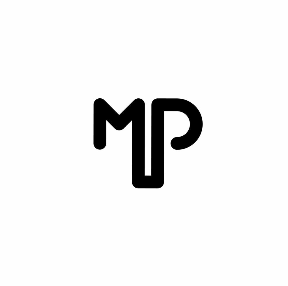 Logo monogramme mp pm mp isolé sur fond blanc vecteur