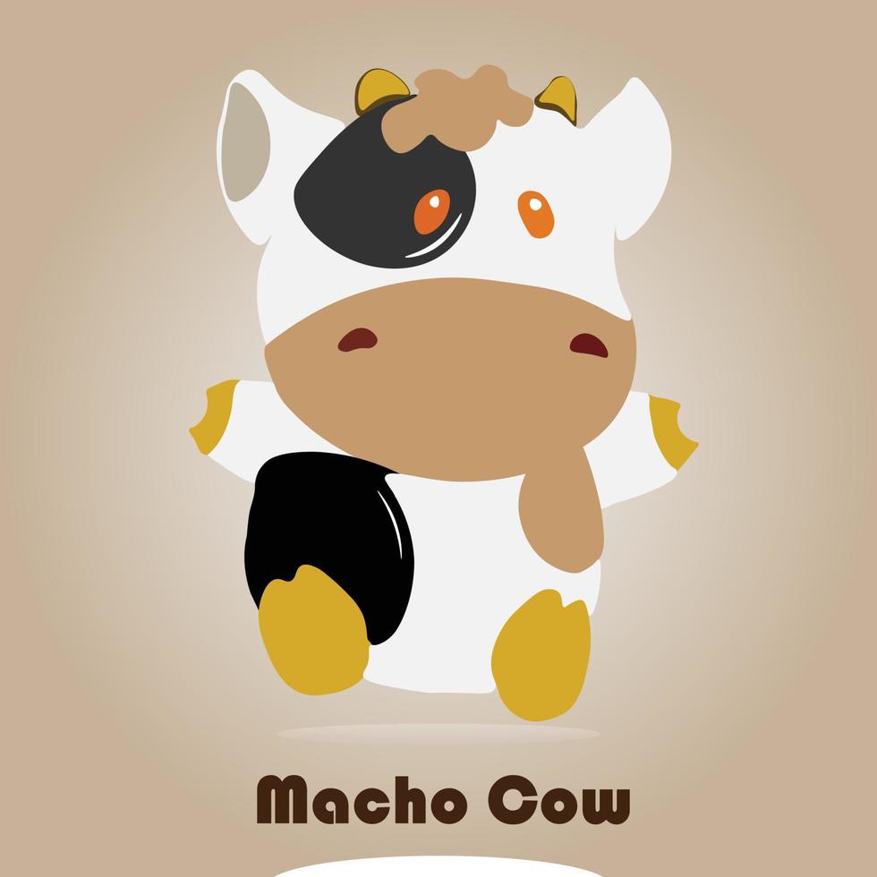 vache animal dessin animé famille style mignon vecteur