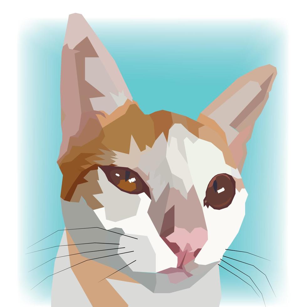 animal peinture chat low poly art design vecteur