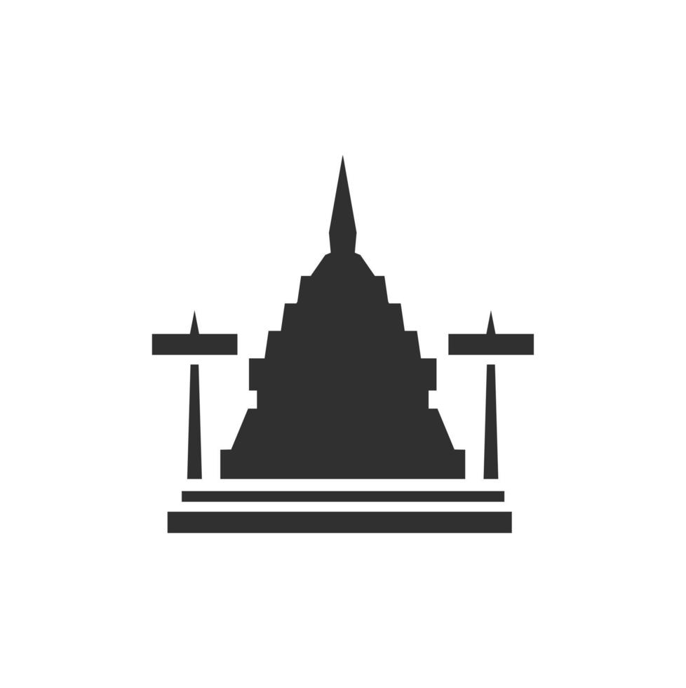 icône de pagode de thaïlande dans un style plat branché isolé sur fond blanc. symbole pour la conception, le logo, l'application, l'interface utilisateur de votre site Web. illustration vectorielle, eps vecteur