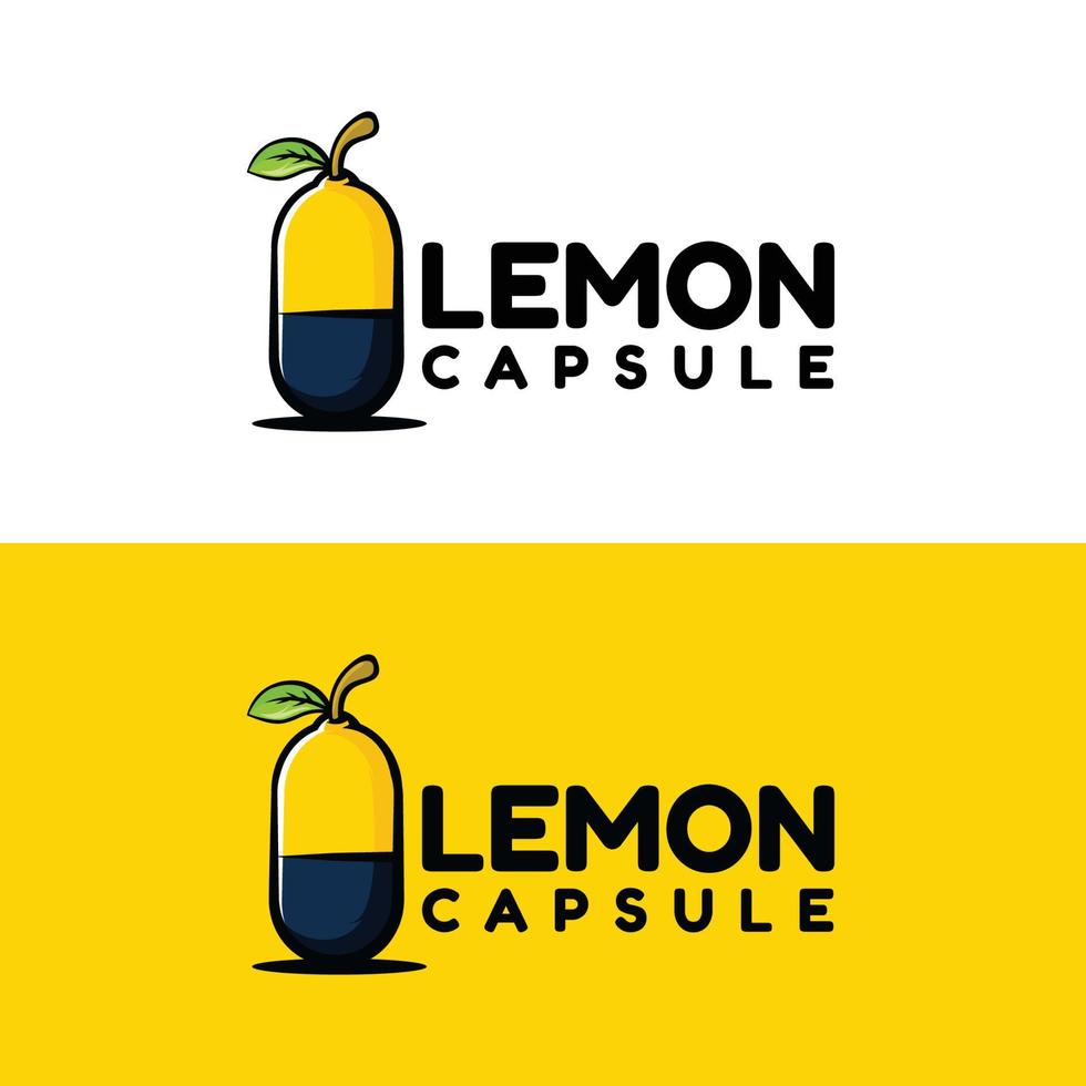 art de logo de capsule de citron vecteur