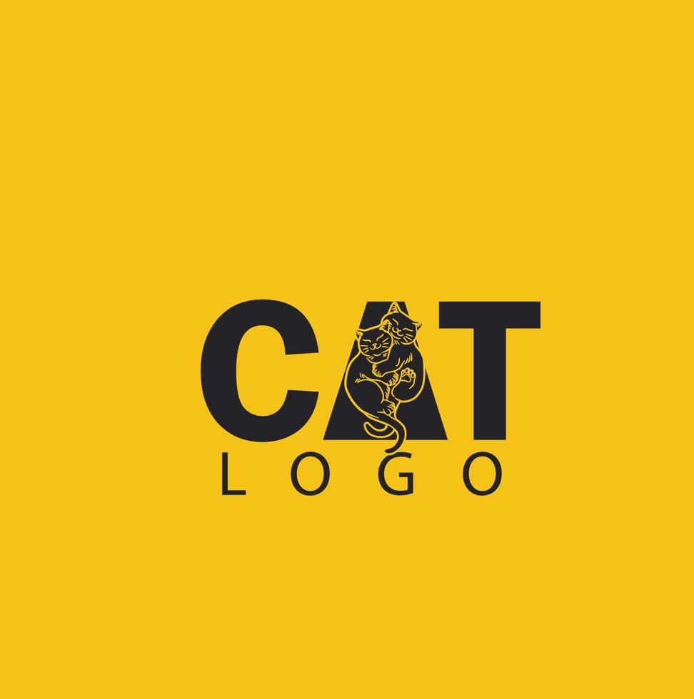 icône vectorielle d'un logo d'animal de chat avec une pose adorable vecteur