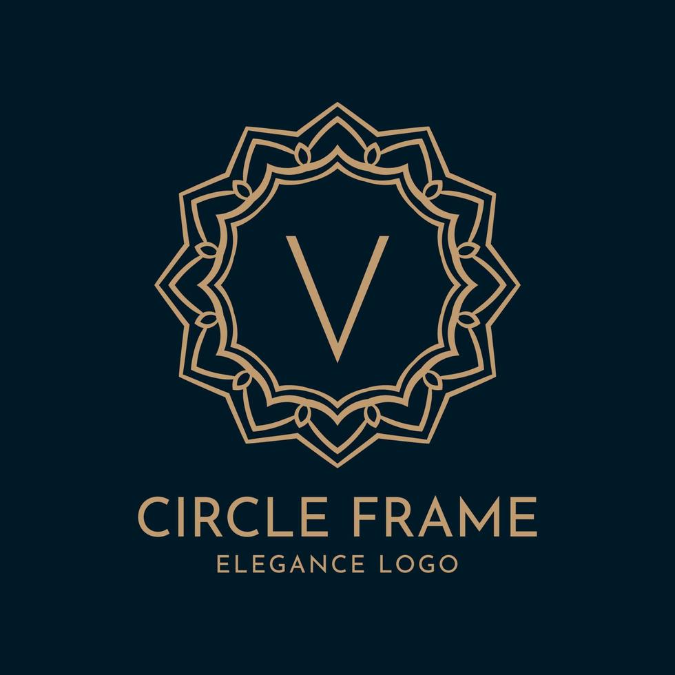 lettre v cercle cadre élégance vector logo design