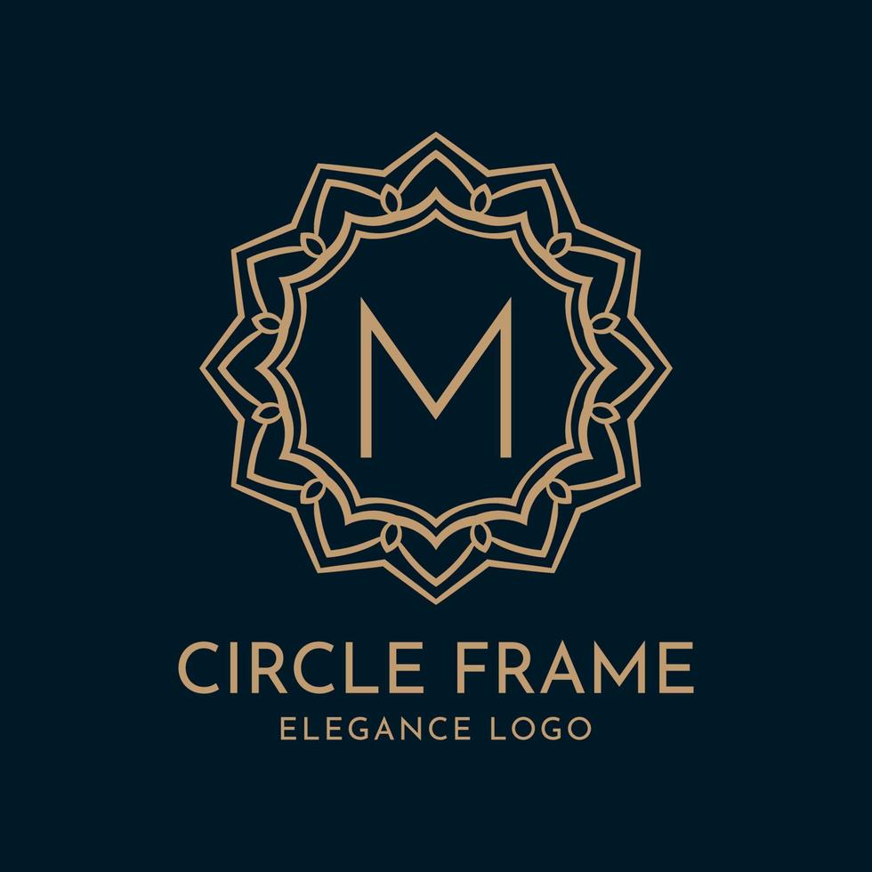 lettre m cercle cadre élégance vector logo design