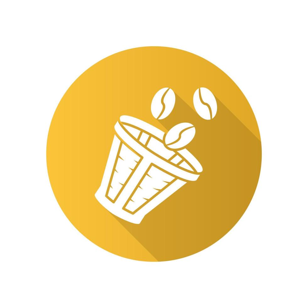 icône de glyphe plat grandissime de filtre à café réutilisable. accessoire de barista recyclable, grains de café. appareil à boire écologique pour expresso. illustration vectorielle silhouette vecteur