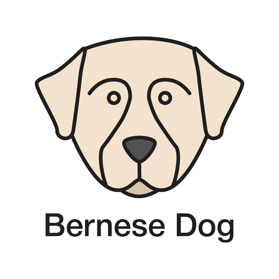 icône de couleur de bouvier bernois. chien sennenhund. illustration vectorielle isolée vecteur