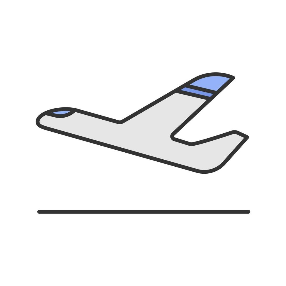 icône de couleur de départ d'avion. avion qui décolle. illustration vectorielle isolée vecteur