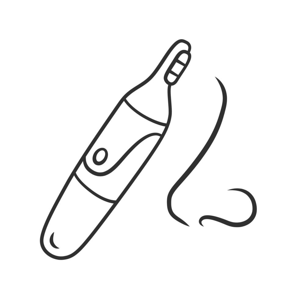 icône linéaire de tondeuse à poils de nez. procédure hygiénique d'épilation. appareil de beauté à usage domestique. illustration de la ligne mince. symbole de contour. dessin de contour isolé de vecteur. trait modifiable vecteur