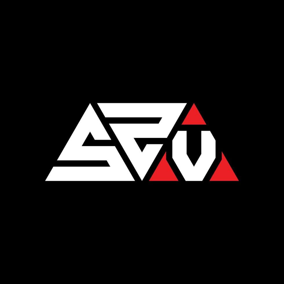 création de logo de lettre triangle szv avec forme de triangle. monogramme de conception de logo triangle szv. modèle de logo vectoriel triangle szv avec couleur rouge. logo triangulaire szv logo simple, élégant et luxueux. szv