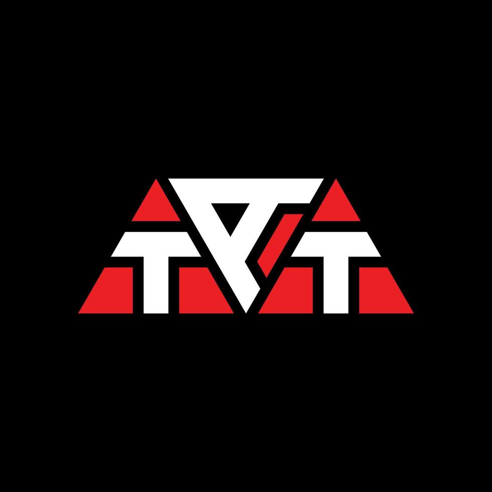 création de logo de lettre triangle tat avec forme de triangle. monogramme de conception de logo triangle tat. modèle de logo vectoriel triangle tat de couleur rouge. tat logo triangulaire logo simple, élégant et luxueux. tatouage