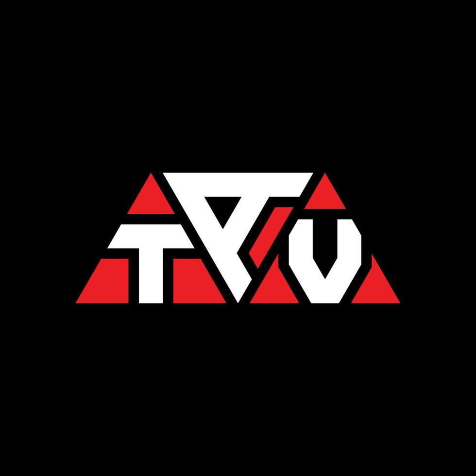 création de logo de lettre triangle tav avec forme de triangle. monogramme de conception de logo triangle tav. modèle de logo vectoriel triangle tav avec couleur rouge. tav logo triangulaire logo simple, élégant et luxueux. tav