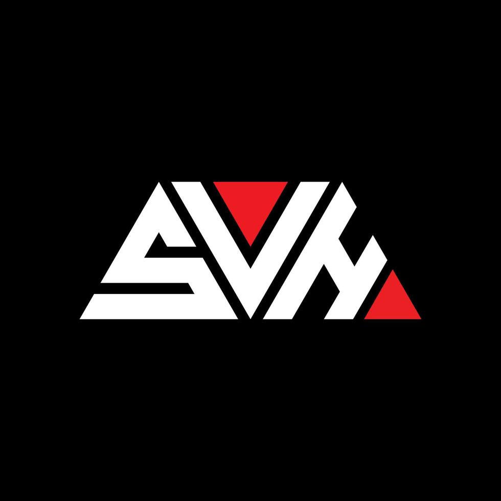 création de logo de lettre triangle svh avec forme de triangle. monogramme de conception de logo triangle svh. modèle de logo vectoriel triangle svh avec couleur rouge. logo triangulaire svh logo simple, élégant et luxueux. svh