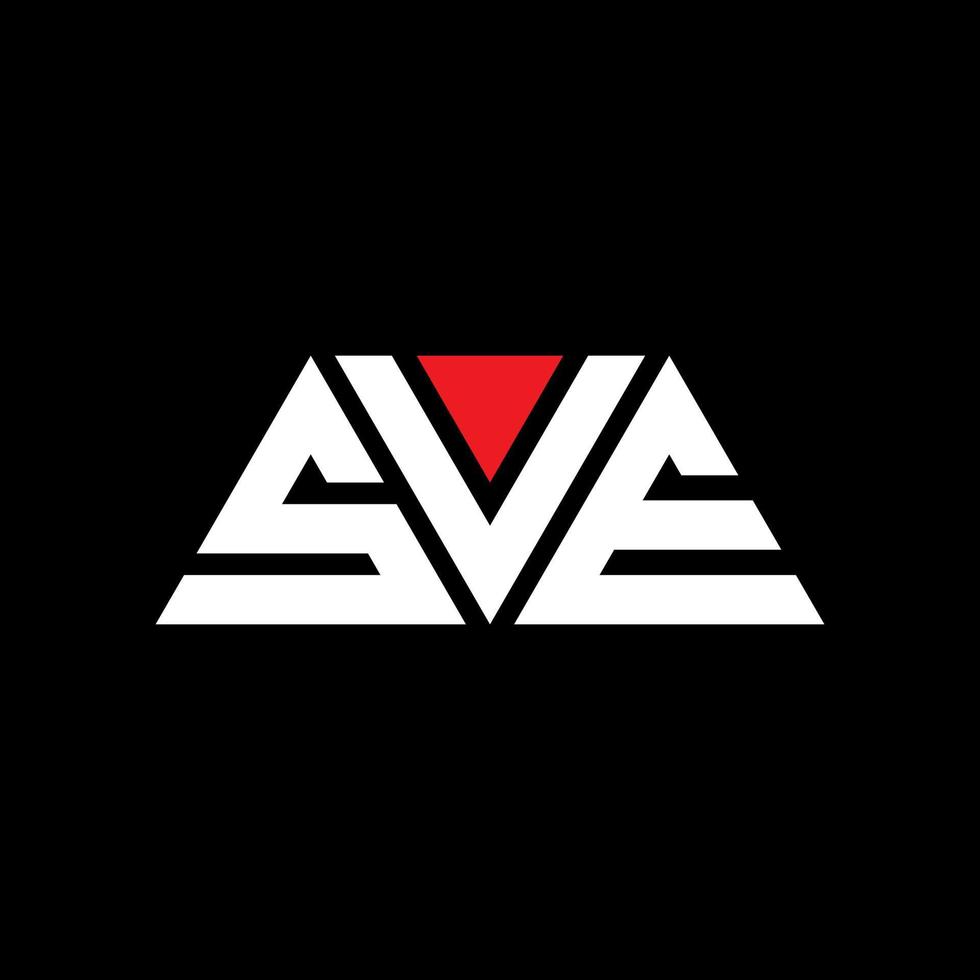 création de logo de lettre triangle sve avec forme de triangle. monogramme de conception de logo triangle sve. modèle de logo vectoriel triangle sve avec couleur rouge. sve logo triangulaire logo simple, élégant et luxueux. sve