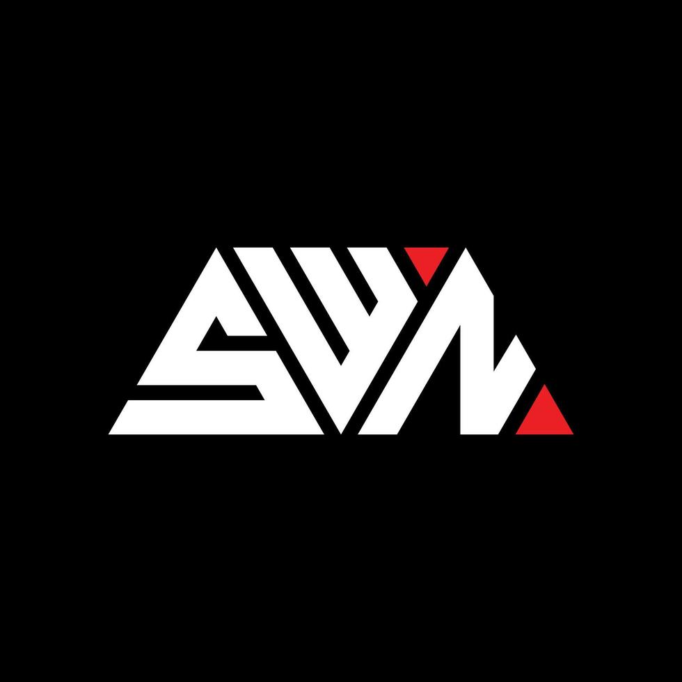 création de logo de lettre triangle swn avec forme de triangle. monogramme de conception de logo triangle Swn. modèle de logo vectoriel triangle swn avec couleur rouge. logo triangulaire swn logo simple, élégant et luxueux. balancé