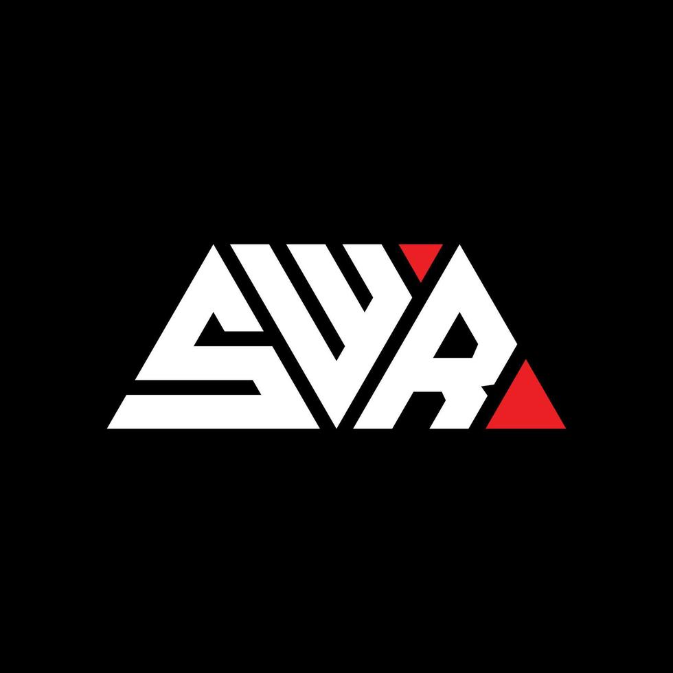 création de logo de lettre triangle swr avec forme de triangle. monogramme de conception de logo triangle swr. modèle de logo vectoriel triangle swr avec couleur rouge. logo triangulaire swr logo simple, élégant et luxueux. swr