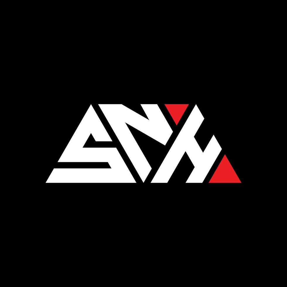 création de logo de lettre triangle snh avec forme de triangle. monogramme de conception de logo triangle snh. modèle de logo vectoriel triangle snh avec couleur rouge. logo triangulaire snh logo simple, élégant et luxueux. snh