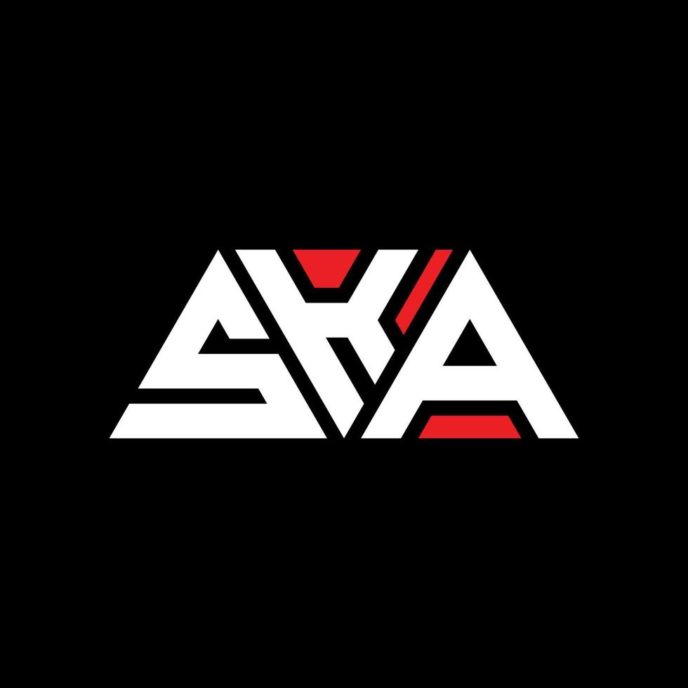 création de logo de lettre triangle ska avec forme de triangle. monogramme de conception de logo triangle ska. modèle de logo vectoriel triangle ska avec couleur rouge. logo triangulaire ska logo simple, élégant et luxueux. ska