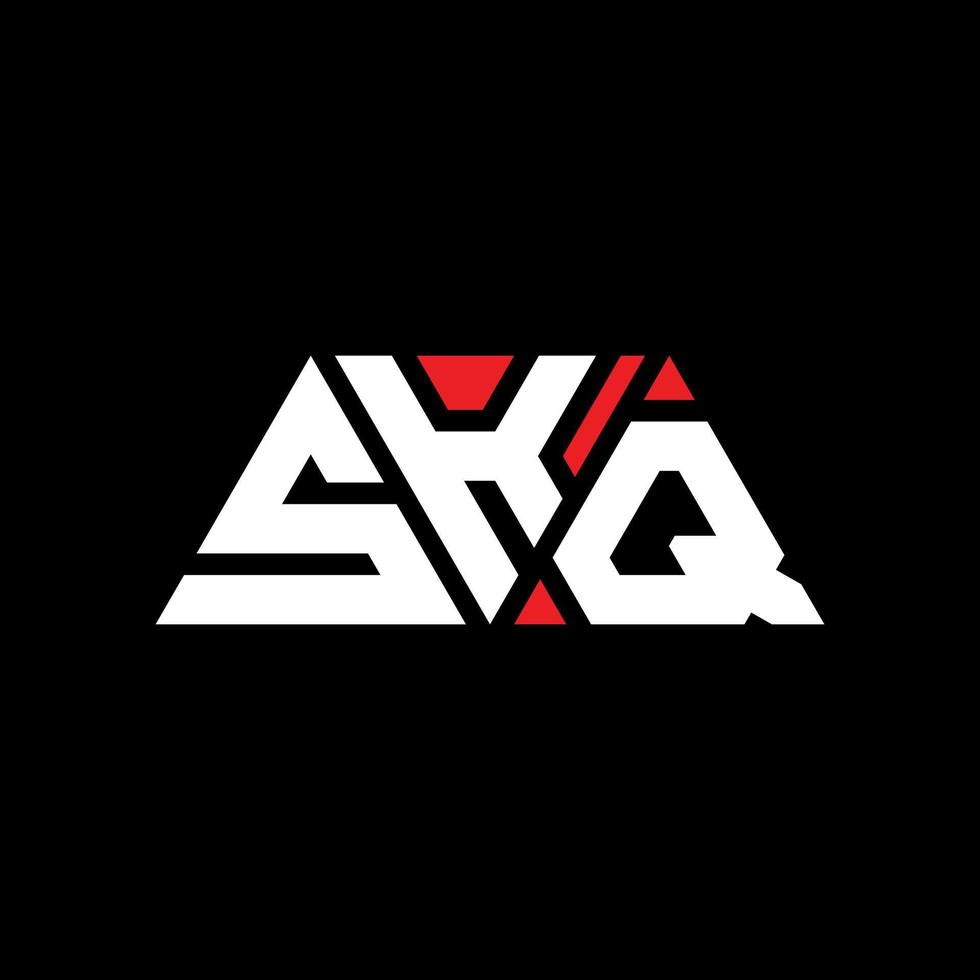 création de logo de lettre triangle skq avec forme de triangle. monogramme de conception de logo triangle skq. modèle de logo vectoriel triangle skq avec couleur rouge. logo triangulaire skq logo simple, élégant et luxueux. skq