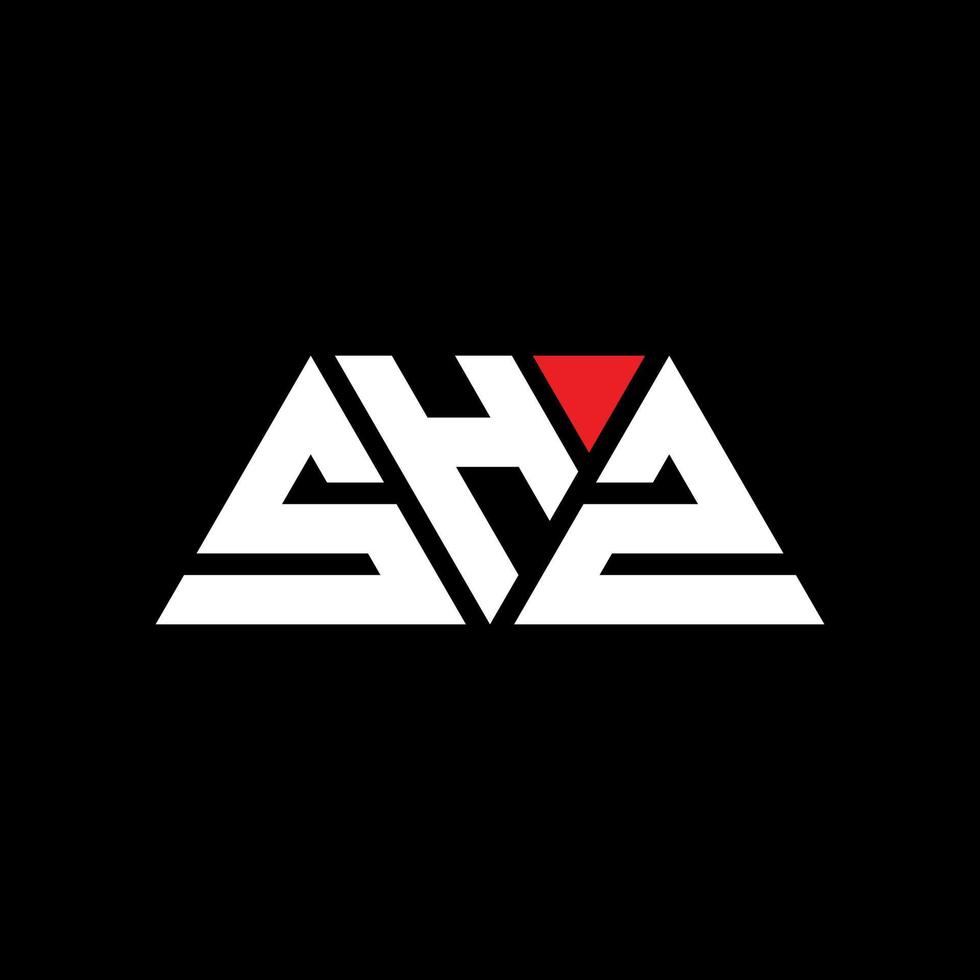 création de logo de lettre triangle shz avec forme de triangle. monogramme de conception de logo shz triangle. modèle de logo vectoriel triangle shz avec couleur rouge. logo triangulaire shz logo simple, élégant et luxueux. chut