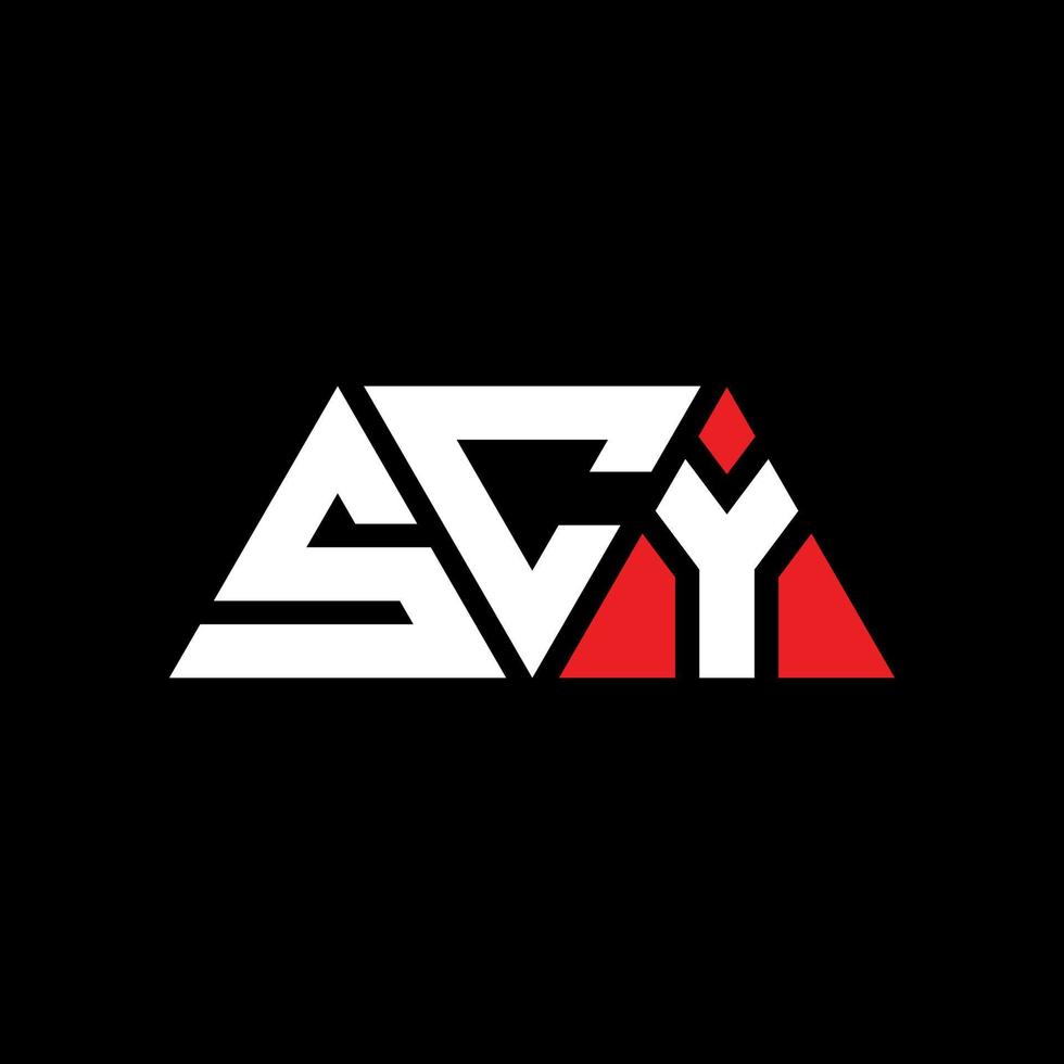 création de logo de lettre triangle scy avec forme de triangle. monogramme de conception de logo triangle scy. modèle de logo vectoriel triangle scy avec couleur rouge. logo triangulaire scy logo simple, élégant et luxueux. espion