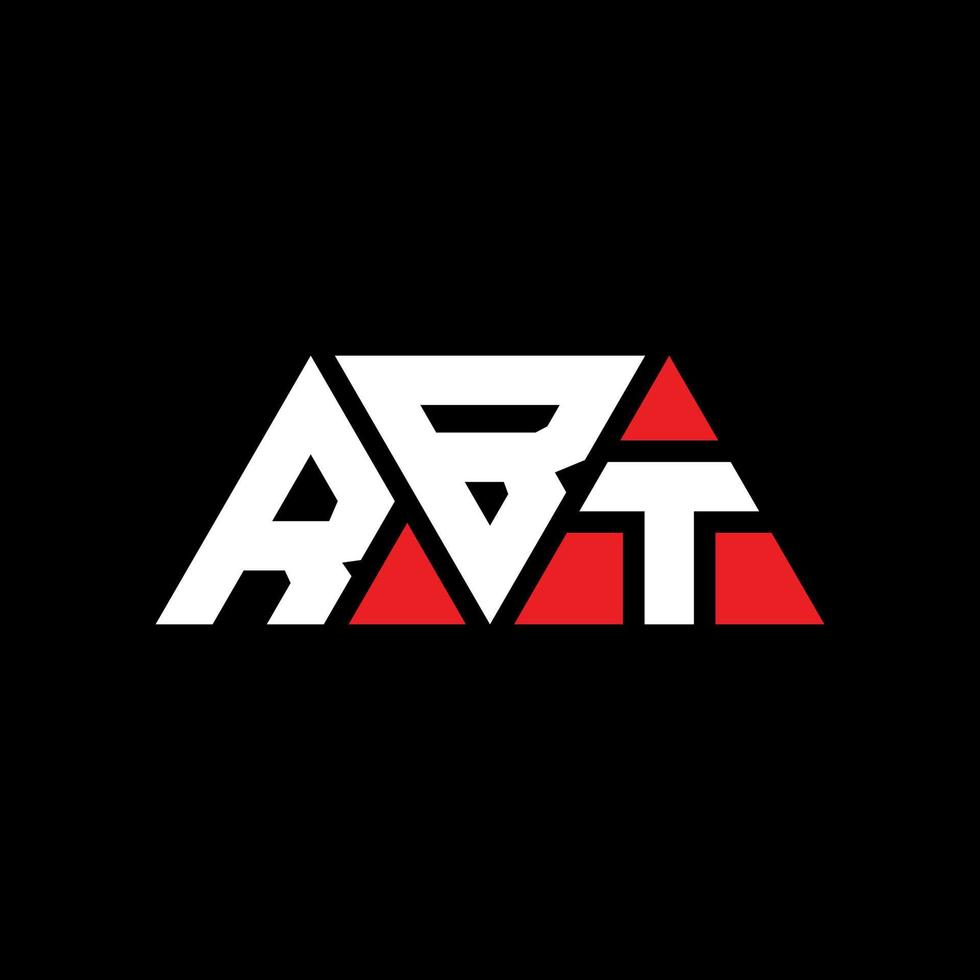 création de logo de lettre triangle rbt avec forme de triangle. monogramme de conception de logo triangle rbt. modèle de logo vectoriel triangle rbt avec couleur rouge. logo triangulaire rbt logo simple, élégant et luxueux. RBT