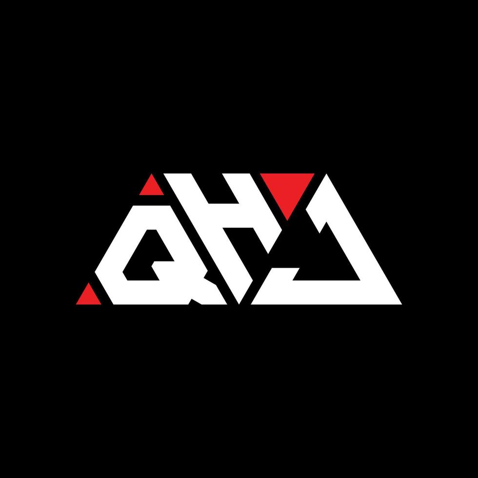 création de logo de lettre de triangle qhj avec forme de triangle. monogramme de conception de logo triangle qhj. modèle de logo vectoriel triangle qhj avec couleur rouge. qhj logo triangulaire logo simple, élégant et luxueux. qhj