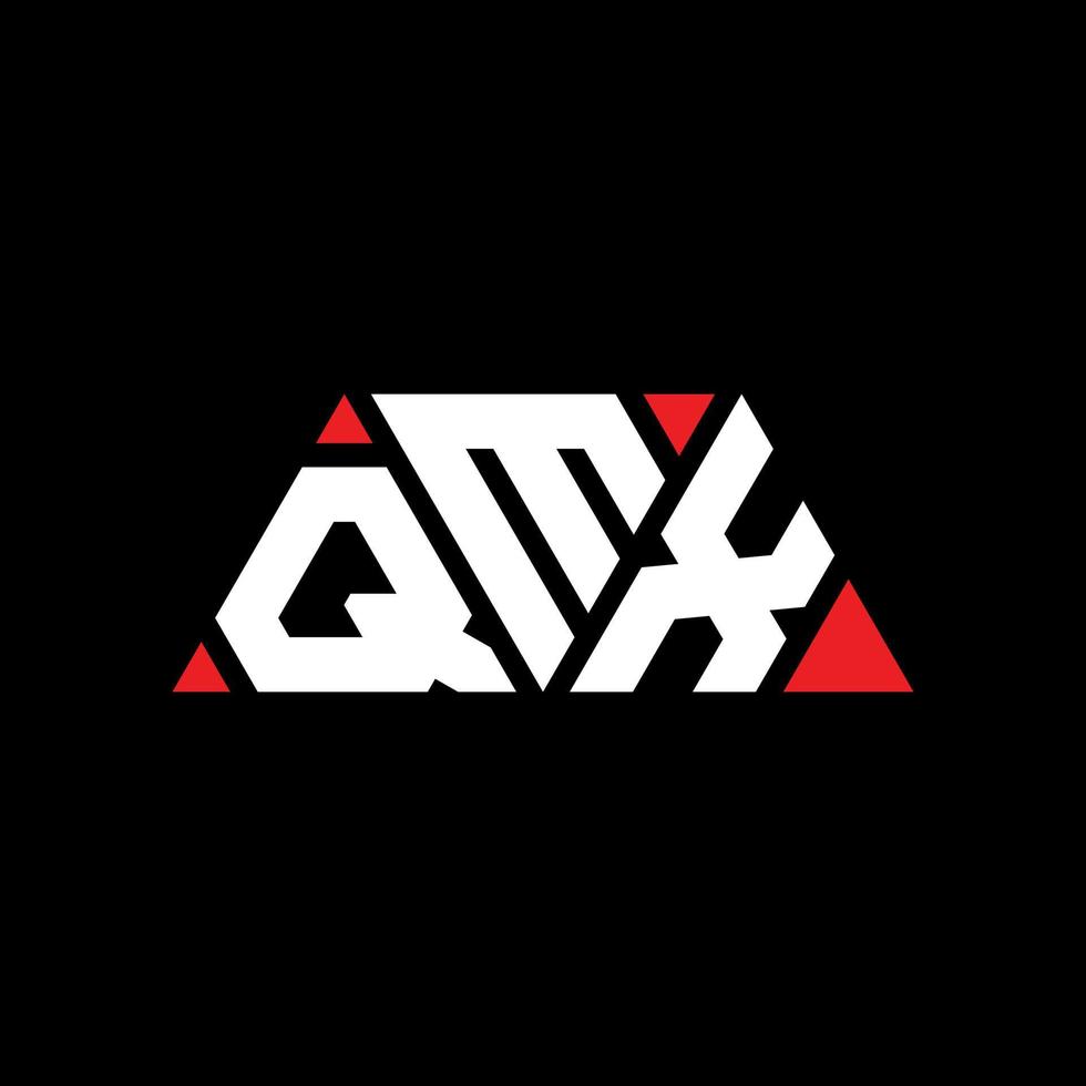 création de logo de lettre triangle qmx avec forme de triangle. monogramme de conception de logo triangle qmx. modèle de logo vectoriel triangle qmx avec couleur rouge. logo triangulaire qmx logo simple, élégant et luxueux. qmx