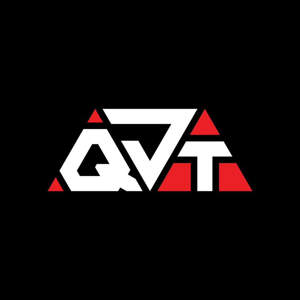 création de logo de lettre triangle qjt avec forme de triangle. monogramme de conception de logo triangle qjt. modèle de logo vectoriel triangle qjt avec couleur rouge. logo triangulaire qjt logo simple, élégant et luxueux. qjt