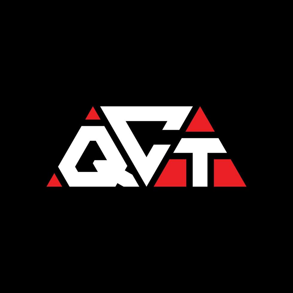 création de logo de lettre triangle qct avec forme de triangle. monogramme de conception de logo triangle qct. modèle de logo vectoriel triangle qct avec couleur rouge. qct logo triangulaire logo simple, élégant et luxueux. qct