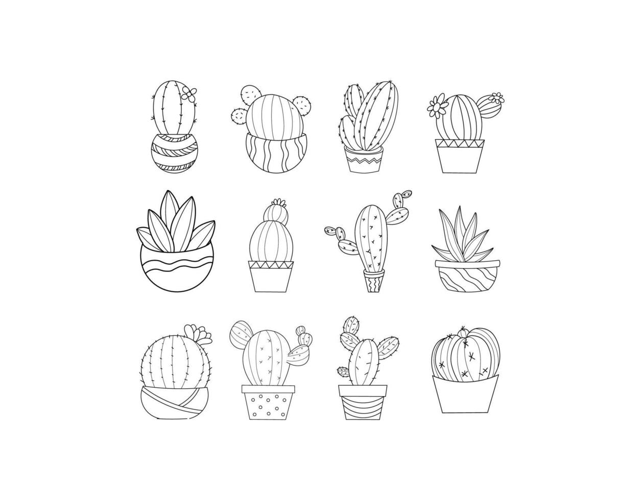 collection de cactus vecteur