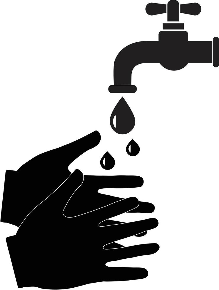 lavage des mains avec icône de savon sur fond blanc. style plat. lavez-vous l'icône des mains pour la conception, le logo, l'application, l'interface utilisateur de votre site Web. symbole des mains propres. signe de lavage des mains. vecteur