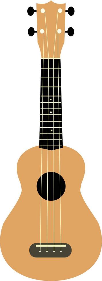 guitare hawaïenne brune isolée sur fond blanc. icône ukulélé. symbole du ukulélé. instrument de musique national hawaïen. vecteur