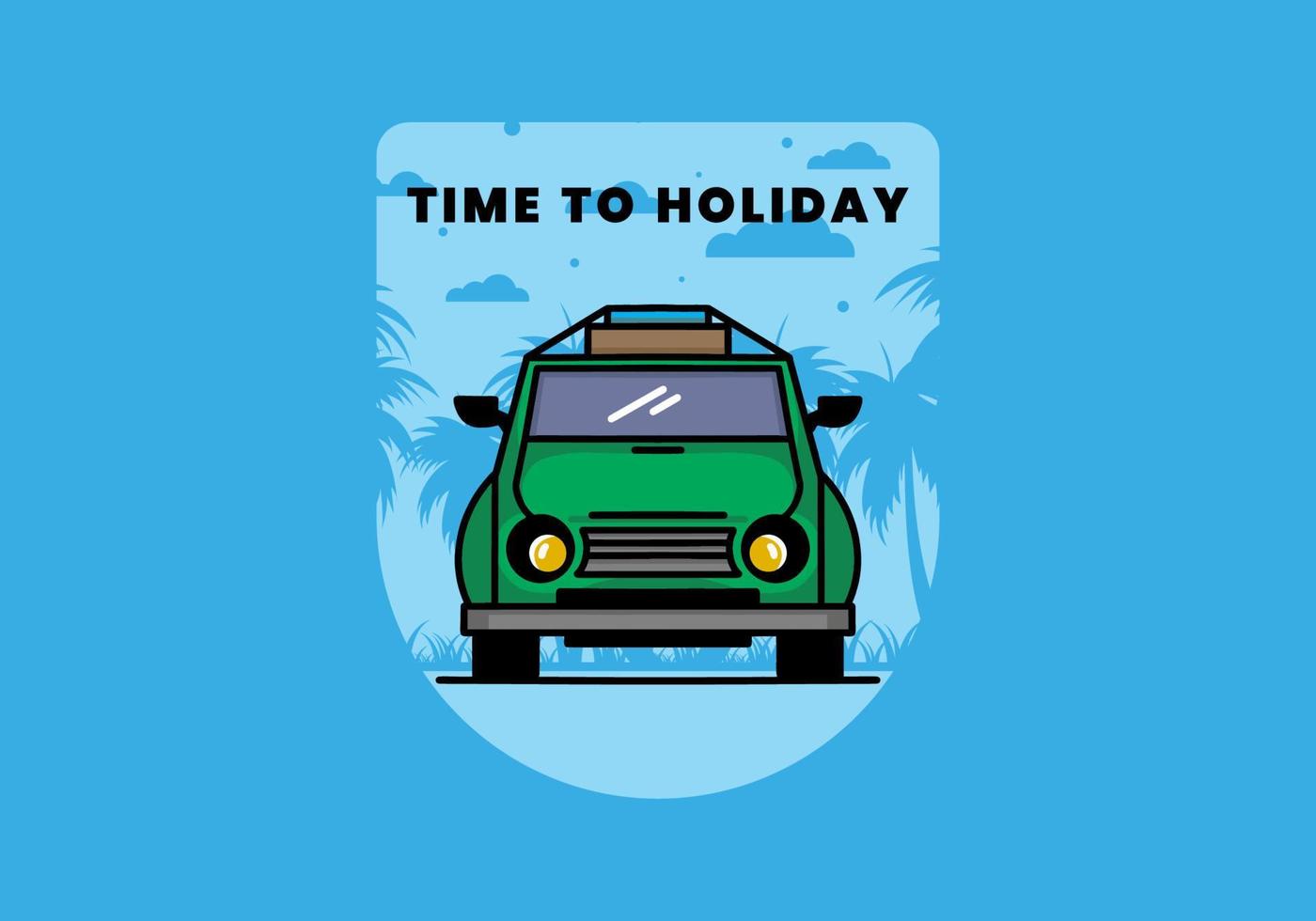 conception d'illustration de vacances en voiture vecteur