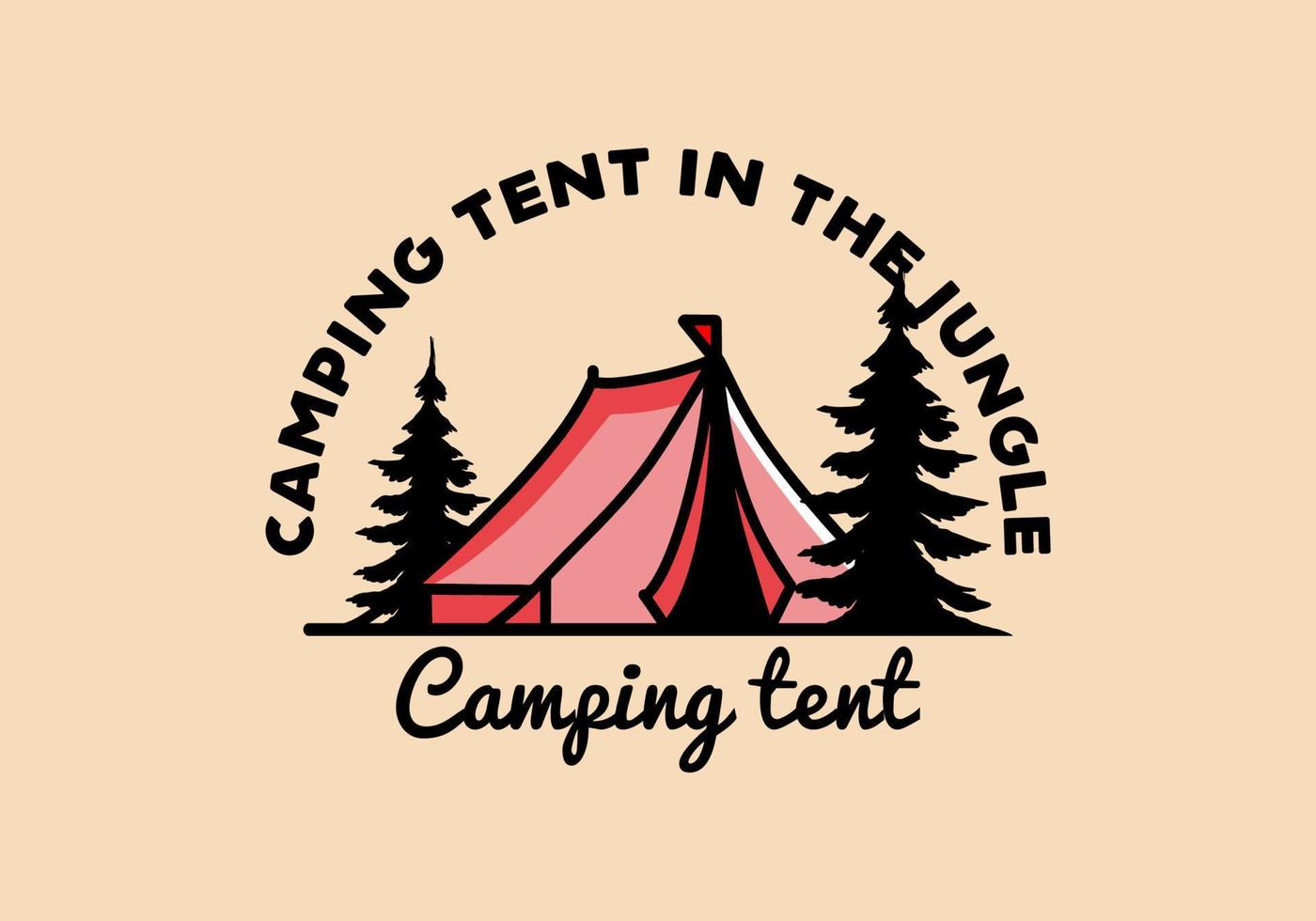 conception d'illustration de grande tente de camping vecteur