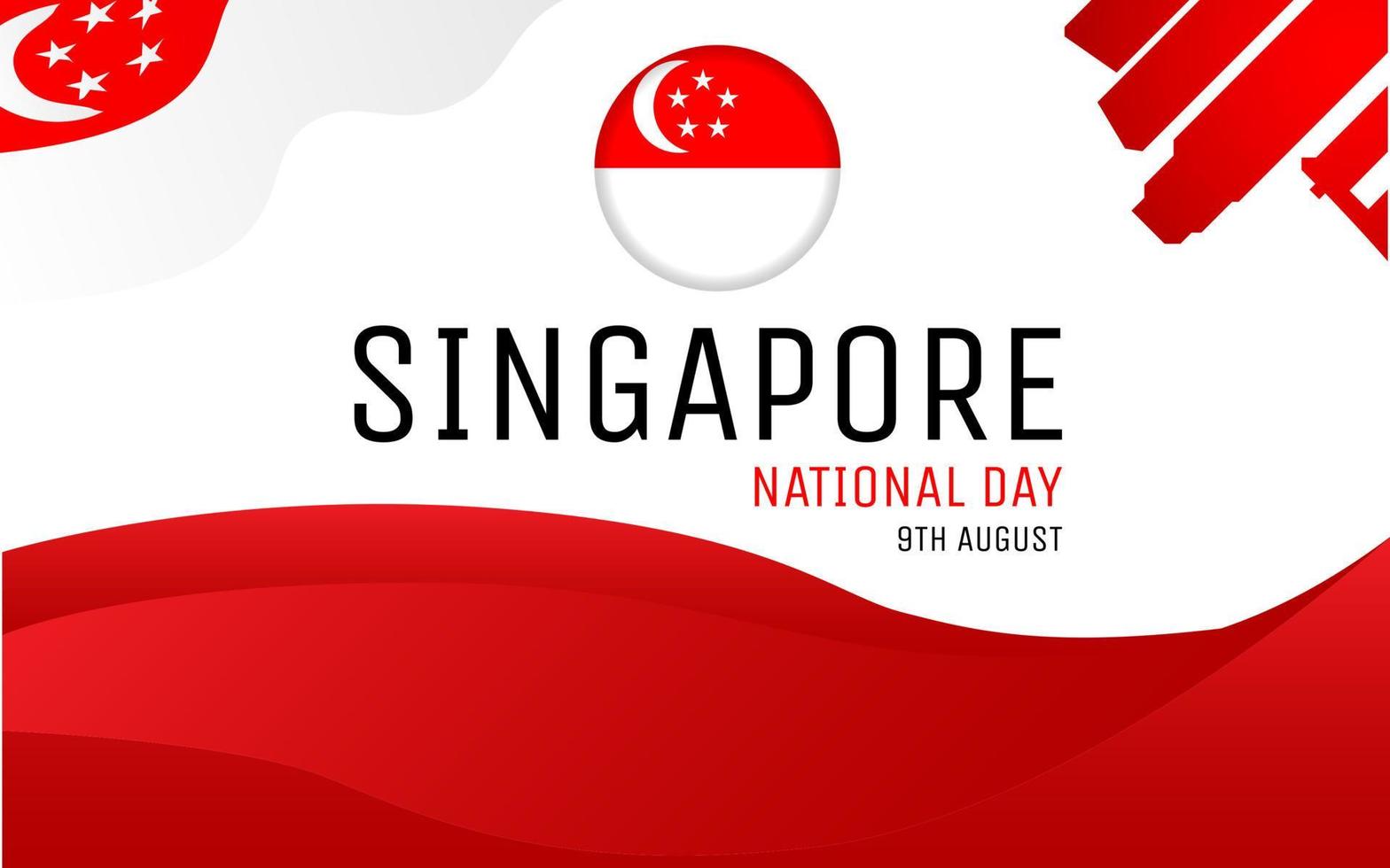 modèle de bannière de la fête de l'indépendance de singapour vecteur