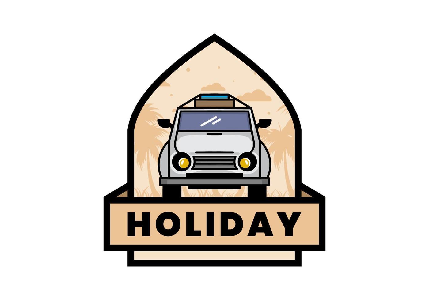 conception d'illustration de vacances en voiture vecteur