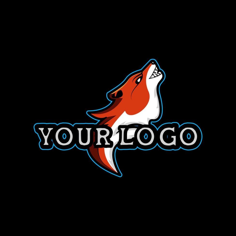 vecteur de conception de logo de mascotte de loup avec un style de concept d'illustration moderne pour l'insigne d'illustration de tête de loup, l'emblème et l'impression de t-shirt pour l'équipe sportive.